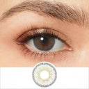 natural quartzo gray colored contacts wearing effect drawing and plan lens