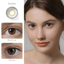 natural quartzo gray colored contacts wearing effect comparison of before and after