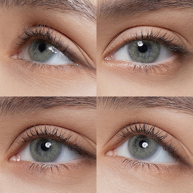 ocean sky gray colored contacts wearing effect drawing from different angle
