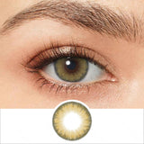 pro khaki brown colored contacts wearing effect drawing and plan lens