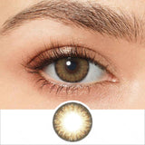 pro hazel colored contacts wearing effect drawing and plan lens