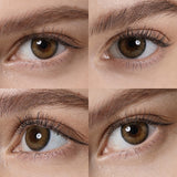pro hazel colored contacts wearing effect drawing from different angle