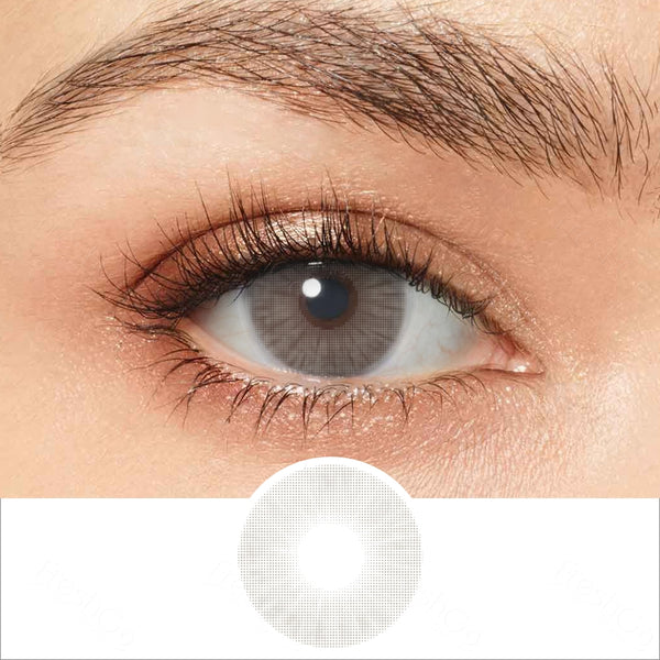 hidrocor ii smoky gray colored contacts wearing effect drawing and plan lens