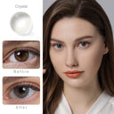 hidrocor ii crystal gray colored contacts wearing effect comparison of before and after