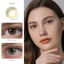 hidrocor ii giallo yellow colored contacts wearing effect comparison of before and after