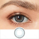 hidrocharme grafite gray colored contacts wearing effect drawing and plan lens