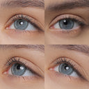 hidrocharme grafite gray colored contacts wearing effect drawing from different angle