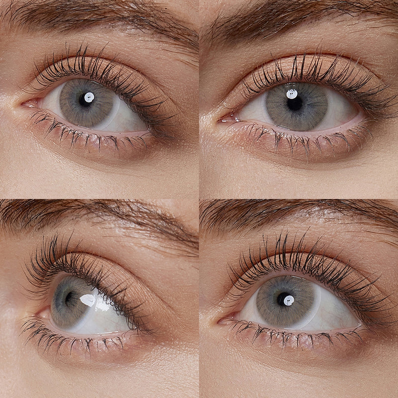 rio ochre brown colored contacts wearing effect drawing from different angle