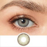diamond gray green colored contacts wearing effect drawing and plan lens