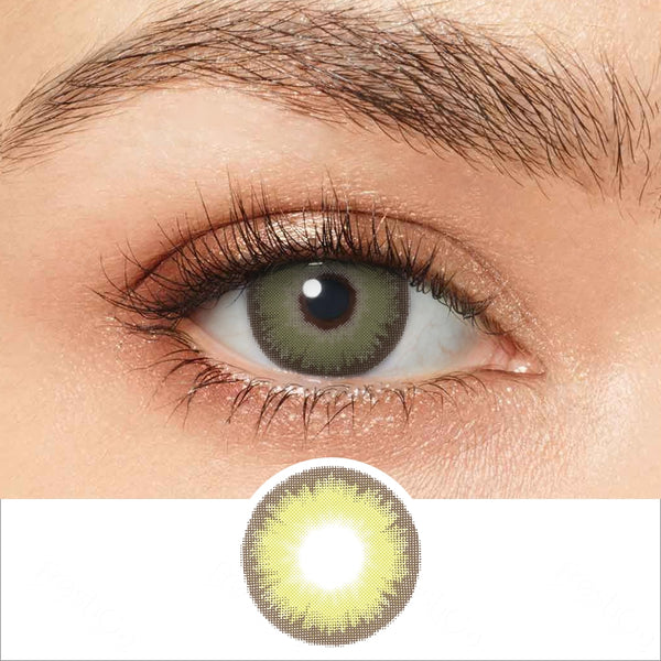 diamond caribbean green colored contacts wearing effect drawing and plan lens
