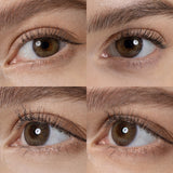spanish real gray colored contacts wearing effect drawing from different angle