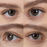 spanish real sky colored contacts wearing effect drawing from different angle