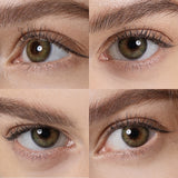 spanish real olive colored contacts wearing effect drawing from different angle