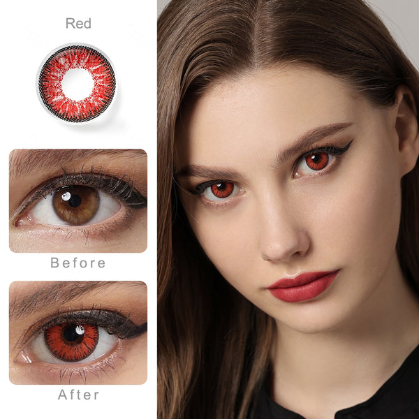 Nonno Deep Red Colored Contacts