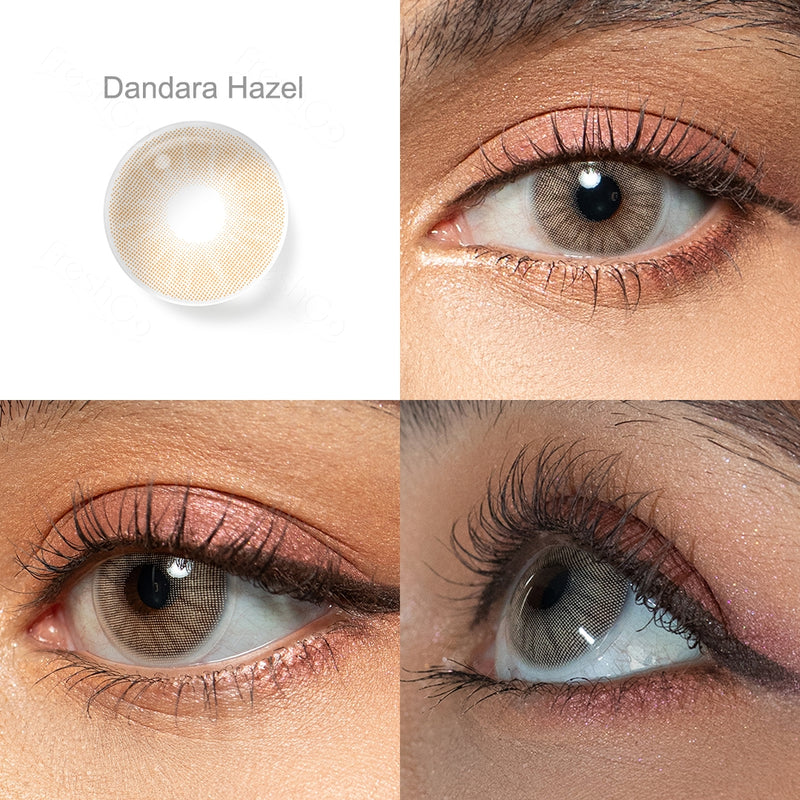 dandara hazel colored contacts wearing effect drawing from different angle
