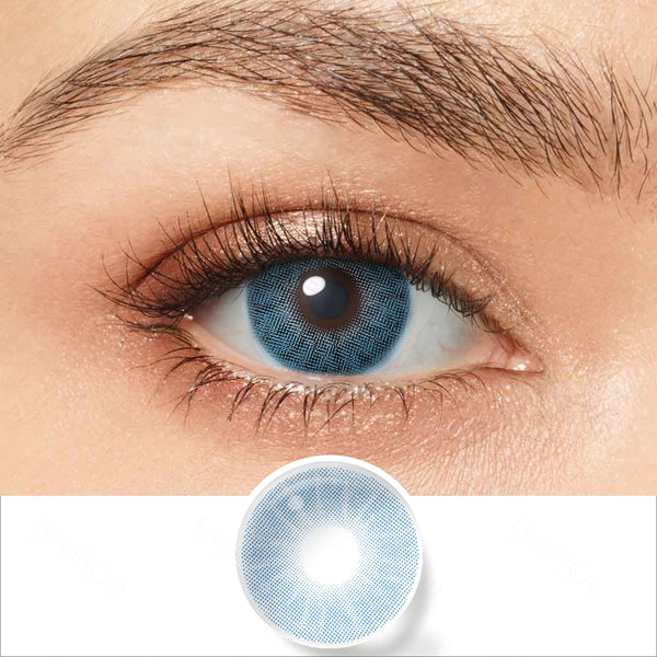 arara blue colored contacts wearing effect drawing and plan lens