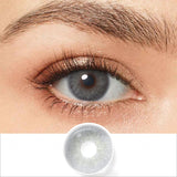 cloud deep gray colored contacts wearing effect drawing and plan lens