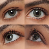 cloud light green colored contacts wearing effect drawing from different angle