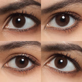 cloud choco colored contacts wearing effect drawing from different angle