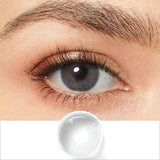 pearl gray colored contacts wearing effect drawing and plan lens